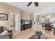 Spacious living area with access to kitchen and hallway at 13542 Abercrombie Dr, Englewood, FL 34223