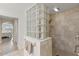 Walk-in shower with glass block feature wall at 157 Tampa E Ave # 208, Venice, FL 34285