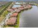 Aerial view of waterfront homes in a luxury community at 23471 Awabuki Dr, Venice, FL 34293