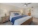 Spacious bedroom with a comfortable bed and ocean view at 255 The Esplanade N # 202, Venice, FL 34285