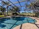 Screened-in pool and spa area with a tranquil view at 298 Montelluna Dr, North Venice, FL 34275