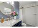 Updated bathroom featuring vanity, mirror, subway tile and stylish fixtures at 3560 Middletown St, Port Charlotte, FL 33952
