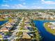 Aerial view of single-Gathering home with screened lanai at 4264 Wordsworth Way, Venice, FL 34293