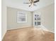 Bedroom with sliding door to patio and ceiling fan at 4363 Hamwood St, North Port, FL 34287