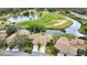Aerial view highlighting home's location by water at 4619 Forest Wood Trl # 7, Sarasota, FL 34241