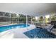 Inviting screened pool area with patio furniture and a built-in grill at 4695 W Price Blvd, North Port, FL 34286
