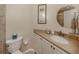 Updated bathroom with a vanity and a toilet at 505 S Shore Dr, Osprey, FL 34229