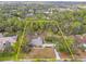House with pool and large lot, surrounded by dense trees at 610 Woodview Way, Bradenton, FL 34212
