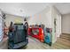 Garage with workbench and ample storage at 610 Woodview Way, Bradenton, FL 34212
