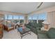 Living area features large windows with stunning ocean views at 627 Alhambra Rd # 601, Venice, FL 34285