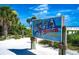 Siesta Beach sign marking entrance to the beach at 110 Vista Hermosa Cir # 102B, Sarasota, FL 34242