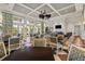 Elegant clubhouse interior features stylish seating, coffered ceilings, and abundant natural light at 11140 Hogan Cir, Englewood, FL 34223