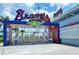 Entrance of CoolToday Park, spring training home of Atlanta Braves, featuring blue and red design at 340 N River Rd, Venice, FL 34293