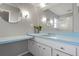 Updated bathroom with a vanity and a large mirror at 407 Degas Dr, Nokomis, FL 34275