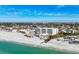 Aerial view of beachfront property and surrounding area at 550 W Flamingo # 401, Venice, FL 34285
