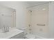 Bathroom with tub, shower, toilet, and vanity with white countertop at 6232 Drucker Cir, Port Charlotte, FL 33981