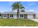 One-story home with gray exterior, stone accents, and palm tree at 6232 Drucker Cir, Port Charlotte, FL 33981