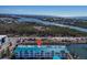 Aerial view of waterfront property near marina at 8230 Harborside Cir, Englewood, FL 34224