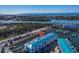 Aerial view of waterfront property with boat slips at 8230 Harborside Cir, Englewood, FL 34224