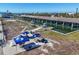 Aerial view of community boat slips and picnic area at 8230 Harborside Cir, Englewood, FL 34224