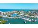 Aerial view of community with marina and ocean at 1000 Tarpon Center Dr # 601, Venice, FL 34285