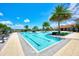 Community pool with lap lanes, beach entry, and palm trees at 11903 Alessandro Ln, Venice, FL 34293