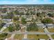 Aerial view of a residential neighborhood showcasing the community layout with mature trees lining the streets at 1212 Mango Ave, Venice, FL 34285