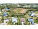 Aerial view of a home with a fenced yard and nearby natural wetlands at 15804 29Th E St, Parrish, FL 34219