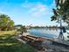 Gorgeous waterfront view with boat lift on a sunny day at 18053 Cullman Ave, Port Charlotte, FL 33948