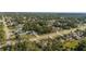 This aerial view shows homes in a beautiful residential community surrounded by many trees at 3415 N Cranberry Blvd, North Port, FL 34286