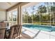 Screened-in pool area with chairs and lush landscaping at 3415 N Cranberry Blvd, North Port, FL 34286