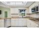 Well-lit kitchen featuring white cabinets, granite countertops, and stainless steel appliances at 5694 Hale Rd, Venice, FL 34293