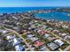 Aerial shot of the property near bay, beaches, and waterfront community with beautiful waterways at 612 Cadiz Rd, Venice, FL 34285