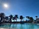 Large community pool with palm trees and lounge chairs under a bright blue sky at 13892 Alafaya St, Venice, FL 34293