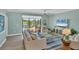 Living room with a view of the lake, screened in patio, and swimming pool at 10181 Colubrina Dr, Venice, FL 34293