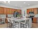 Spacious kitchen features a large island with seating, stainless appliances, and ample storage at 12279 Canavese Ln, Venice, FL 34293