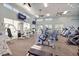 Well-equipped fitness center with modern exercise equipment, ceiling fans, and natural light at 1298 Highland Greens Dr, Venice, FL 34285