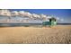Quaint lifeguard station on a sandy beach, offering a safe and secure environment for beachgoers at 1572 Jasper Ct, Venice, FL 34292