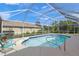 Outdoor pool area enclosed by a screen, with an inground swimming pool and backyard views at 1904 Canary Island St, Venice, FL 34292