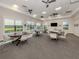 Community room featuring tables, chairs, and a TV, perfect for gatherings and events at 4238 Mackay Falls Ter, Sarasota, FL 34243