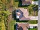 Aerial view of a house with a large, screened lanai and well-maintained yard in a residential area at 4332 Big Leaf St, North Port, FL 34286