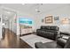 Comfortable living room with dark wood floors, neutral decor, and ample seating at 351 Carlino Dr, Nokomis, FL 34275