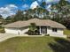 Well-maintained single-story home featuring a landscaped front yard and an attached two-car garage at 4344 Ozark Ave, North Port, FL 34287