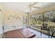 A charming sunroom with tiled floors, a hot tub, and a view of the lush backyard at 4344 Ozark Ave, North Port, FL 34287