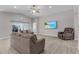 Bright living room with vaulted ceiling, neutral walls, and comfy seating at 7057 Regina Dr, Englewood, FL 34224