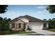 One-story home with stone accents and a two-car garage at 25488 Calusa Dr, Punta Gorda, FL 33955