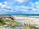 Beach access with boardwalk leading to sandy shore at 9715 Harrell Ave # 40, Treasure Island, FL 33706