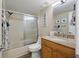 Clean bathroom, shower/tub combo, wood vanity at 6268 Palma Del Mar S Blvd # 204, St Petersburg, FL 33715