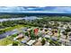 Aerial view showcasing home and lake view at 10617 Bamboo Rod Cir, Riverview, FL 33569