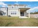 Two-story home with covered patio and grassy backyard at 37736 Yukon Dr, Zephyrhills, FL 33540